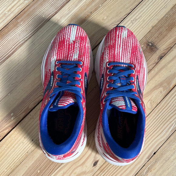 Brooks Adrenaline GTS 23 Womens 7.5 Red White Blue Striped Running Shoes USA - Picture 4 of 9